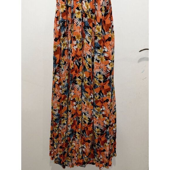 Free People Floral Bohemian Romantic Mulberry Strappy Maxi Dress Women's Size L - Picture 7 of 13